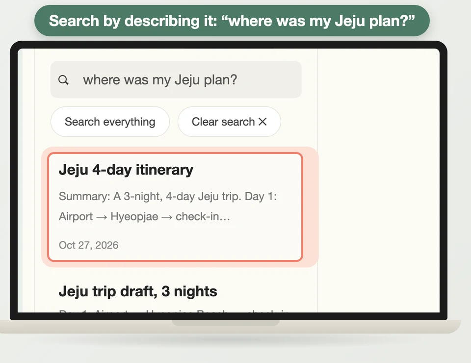 Search results for “where was that Jeju trip plan”